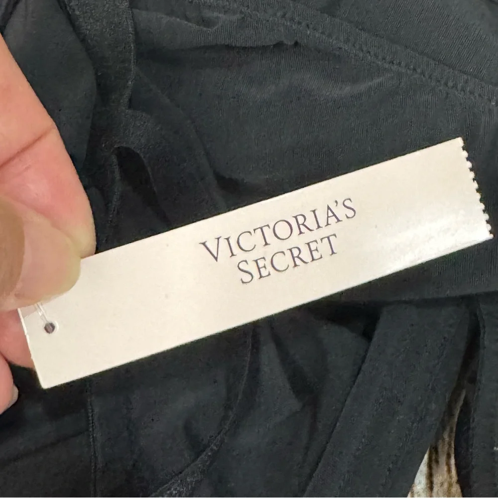 NWT Victoria's Secret Teddy Very Sexy VS Logo Balconette Faux-Leather Trim XXL